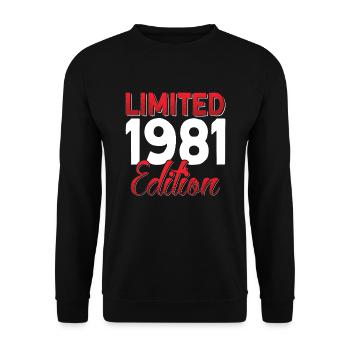 Vintage 1981 Retro Bitrthday Limited Edition. - Unisex Sweatshirt - black - Front - Alina (178cm) & Michal (187cm)