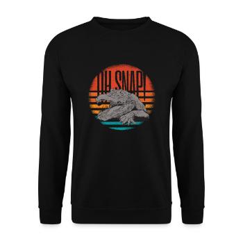Tierreptil-alligator-illustration Oh Snap - Unisex Pullover - Schwarz - Vorne - Alina (178cm) & Michal (187cm)