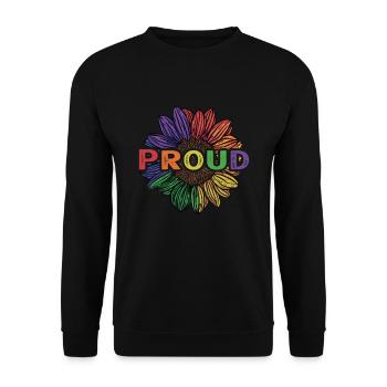 Stolzer Lesbischer Schwuler Lgbt-regenbogenstolz - Unisex Pullover - Schwarz - Vorne - Alina (178cm) & Michal (187cm)
