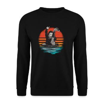 Believe Bigfoot on Nessie for - Unisex Sweatshirt - black - Front - Alina (178cm) & Michal (187cm)