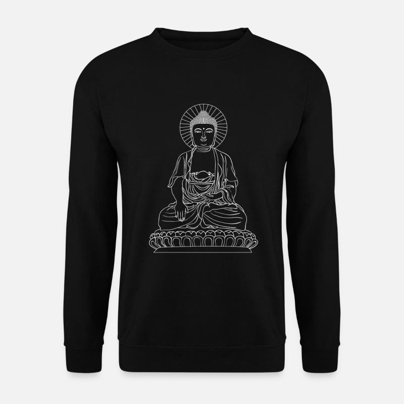 A Buddha statue Buddhism - Unisex Sweatshirt - black
