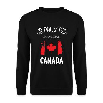 Je peux pas, j'me barre au canada. Cadeau humour - Sweat-shirt Unisexe - noir - Devant - Alina (178cm) & Michal (187cm)