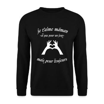 Je t'aime maman - Sweat-shirt Unisexe - noir - Devant - Alina (178cm) & Michal (187cm)