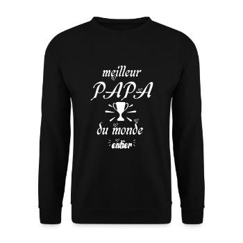 Meilleur papa du monde entier - Sweat-shirt Unisexe - noir - Devant - Alina (178cm) & Michal (187cm)