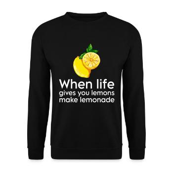 When Life Gives You Lemons Make a Lemonade - Unisex Sweatshirt - black - Front - Alina (178cm) & Michal (187cm)