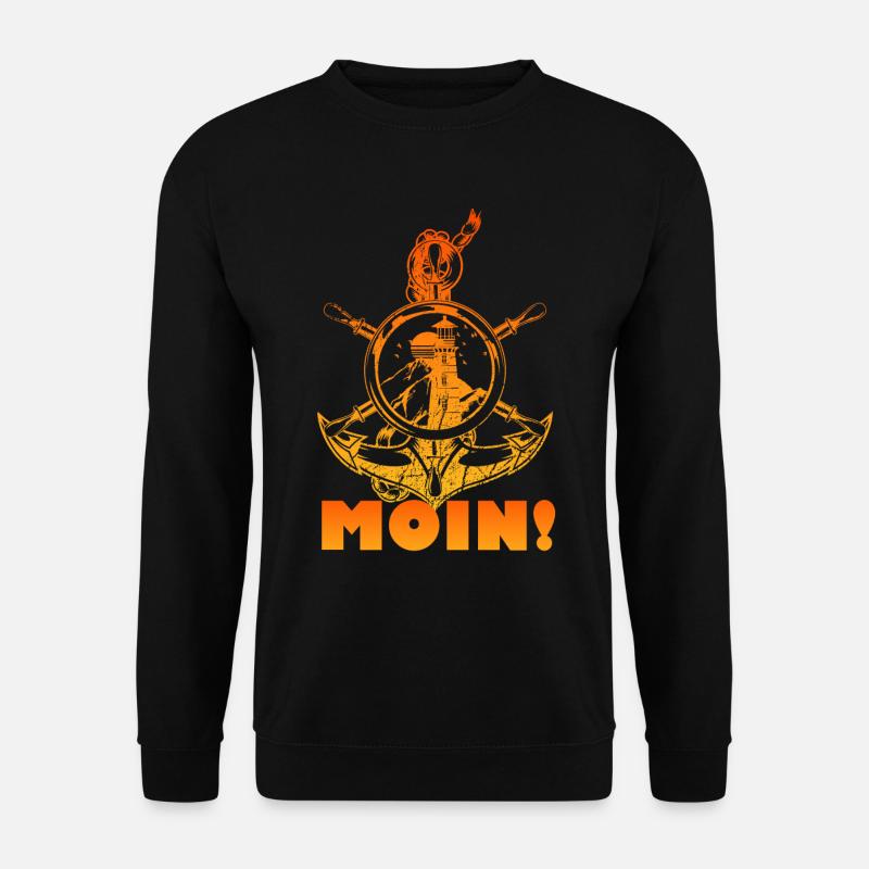 Anker Moin Retro Leuchtturm Meer Urlaub - Unisex Pullover - Schwarz