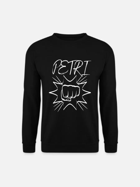 Petri Heil Angler Anglerin Fist Bump Petri Angeln - Unisex Pullover - Schwarz