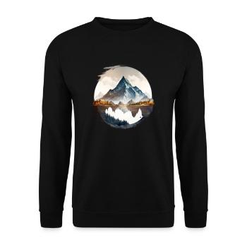 The mountains are calling Explore the mountains - Unisex Sweatshirt - black - Front - Alina (178cm) & Michal (187cm)