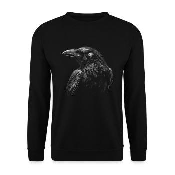 Gothic Moon Black Crow - Unisex Sweatshirt - black - Front - Alina (178cm) & Michal (187cm)