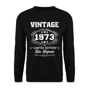 Vintage Limited Edition Epic Legend 50 Years 1973 - Unisex Pullover - Schwarz - Vorne - Alina (178cm) & Michal (187cm)