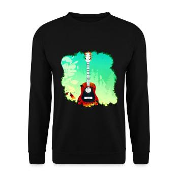 Colorful Guitar in Forest Nature Music - Unisex Sweatshirt - black - Front - Alina (178cm) & Michal (187cm)