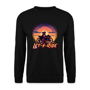 Radrennrad Let's Ride Biker Lives Matter - Unisex Pullover - Schwarz - Vorne - Alina (178cm) & Michal (187cm)