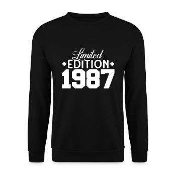 Vintage 1987 Retro Bitrthday Limited Edition - Unisex Sweatshirt - black - Front - Alina (178cm) & Michal (187cm)