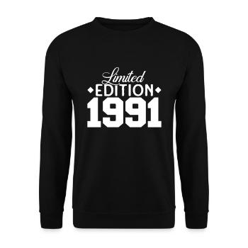 Vintage 1991 Retro Bitrthday Limited Edition - Unisex Sweatshirt - black - Front - Alina (178cm) & Michal (187cm)