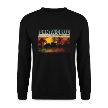70s 80s In the Californian city of Santa Cruz - Unisex Sweatshirt - black - Front - Alina (178cm) & Michal (187cm)