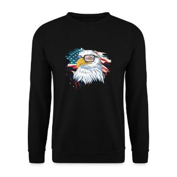U.S. flag American Power July 4 - Unisex Sweatshirt - black - Front - Alina (178cm) & Michal (187cm)