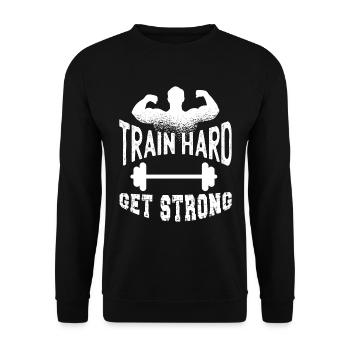 Obtenez un sport de fitness fort - Sweat-shirt Unisexe - noir - Devant - Alina (178cm) & Michal (187cm)