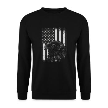 U.S. flag American Power July 4 - Unisex Sweatshirt - black - Front - Alina (178cm) & Michal (187cm)