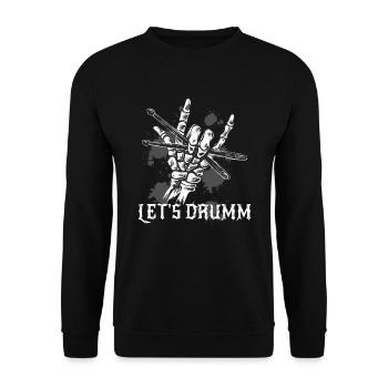 This musical design is for drummers - Unisex Sweatshirt - black - Front - Alina (178cm) & Michal (187cm)