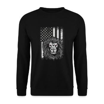 Lion Usa Flag Unleash Your Inner Strength - Unisex Sweatshirt - black - Front - Alina (178cm) & Michal (187cm)