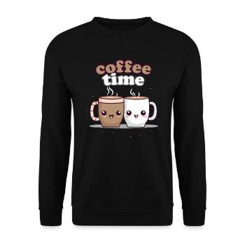 Coffee Time - Amateur de café, barister, torréfacteur à domicile - Sweat-shirt Unisexe - noir - Devant - Alina (178cm) & Michal (187cm)