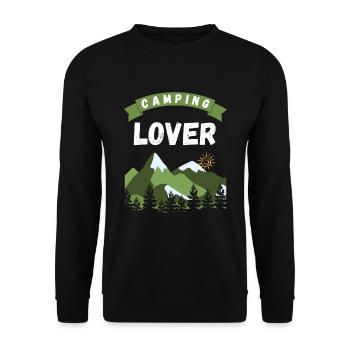 Camping Lover - Design - Unisex Sweatshirt - black - Front - Alina (178cm) & Michal (187cm)