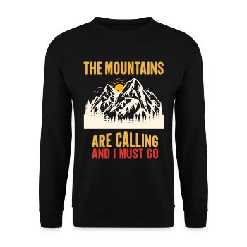 The Mountains are Calling and I must Go - Unisex Sweatshirt - black - Front - Alina (178cm) & Michal (187cm)
