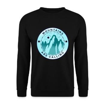The Mountains are Calling Mountain Quotes - Unisex Pullover - Schwarz - Vorne - Alina (178cm) & Michal (187cm)