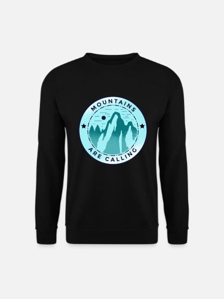 The Mountains are Calling Mountain Quotes - Unisex Pullover - Schwarz