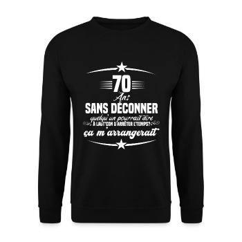 70 ans anniversaire 70 anniversaire cadeau 70 ans - Sweat-shirt Unisexe - noir - Devant - Alina (178cm) & Michal (187cm)