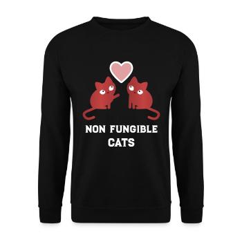 NFT Non Fungible Cats - Unisex Sweatshirt - black - Front - Alina (178cm) & Michal (187cm)