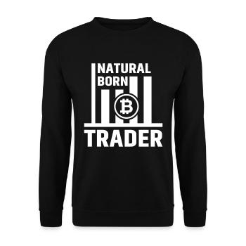 Bitcoin Trader Trading BTC - Unisex Sweatshirt - black - Front - Alina (178cm) & Michal (187cm)