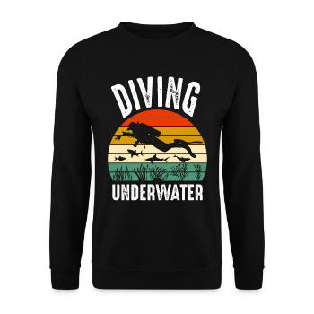 Diving underwater world Diver Taucher - Unisex Pullover - Schwarz - Vorne - Alina (178cm) & Michal (187cm)