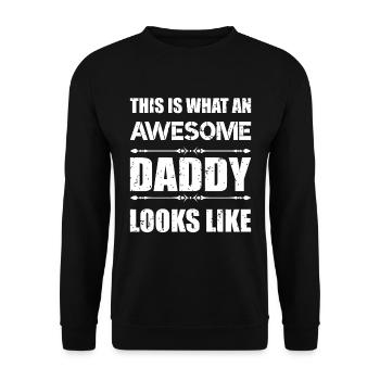 This is what an best Daddy looks like best Father - Unisex Sweatshirt - black - Front - Alina (178cm) & Michal (187cm)