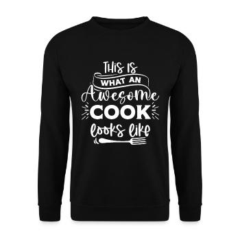 Awesome Cook is looking like this best cook - Unisex Sweatshirt - black - Front - Alina (178cm) & Michal (187cm)
