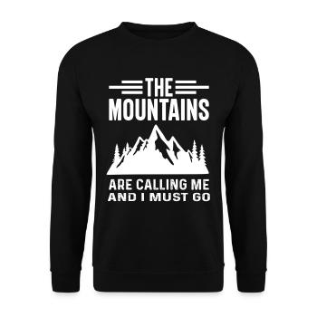 The Mountains are Calling and I must Go - Unisex Sweatshirt - black - Front - Alina (178cm) & Michal (187cm)