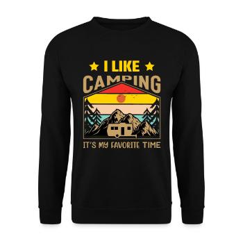 I like Camping its my Favorite TIme Camper - Unisex Sweatshirt - black - Front - Alina (178cm) & Michal (187cm)