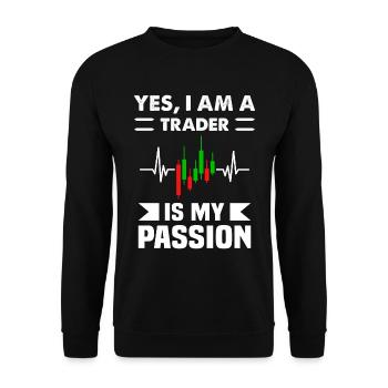Oui Im A Trader est ma passion Trading - Sweat-shirt Unisexe - noir - Devant - Alina (178cm) & Michal (187cm)