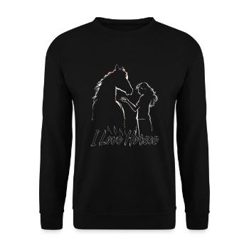 Girl In A Mission Horse Girl - Unisex Sweatshirt - black - Front - Alina (178cm) & Michal (187cm)