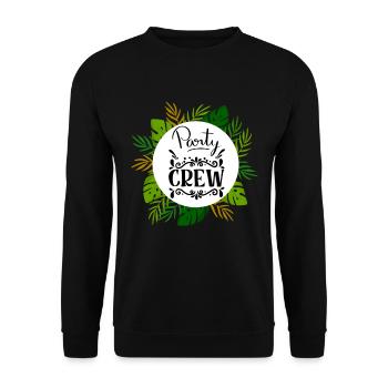 Party Crew mit Palmen Blätter with Palm Leaves - Sweat-shirt Unisexe - noir - Devant - Alina (178cm) & Michal (187cm)