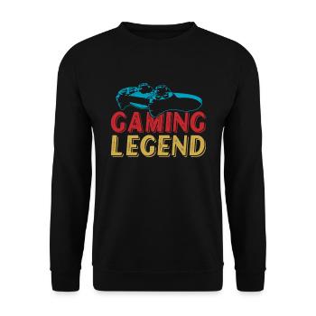 Gaming-legende Ich Habe Mein Spiel Unterbrochen, - Unisex Pullover - Schwarz - Vorne - Alina (178cm) & Michal (187cm)