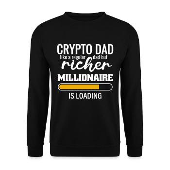 A Crypto Dad like a normal Dad but richer - Unisex Pullover - Schwarz - Vorne - Alina (178cm) & Michal (187cm)