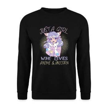 Just a girl who loves anime and unicorn - Unisex Sweatshirt - black - Front - Alina (178cm) & Michal (187cm)