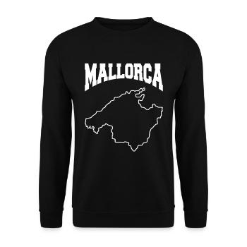 Karte von der Insel von Mallorca - Unisex Pullover - Schwarz - Vorne - Alina (178cm) & Michal (187cm)