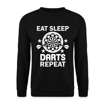 Eat Sleep Darts repeat Game of Darts - Unisex Sweatshirt - black - Front - Alina (178cm) & Michal (187cm)