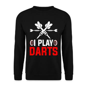 I Play Darts the Game of Dart - Unisex Sweatshirt - black - Front - Alina (178cm) & Michal (187cm)