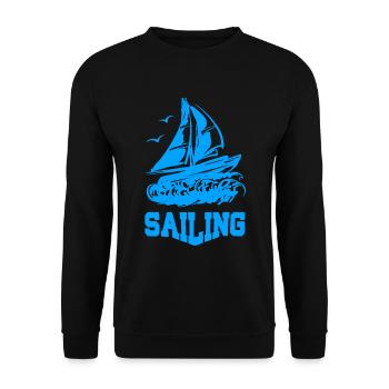 SAILING BOAT SAIL SHIP SEGELSCHIFF - Unisex Pullover - Schwarz - Vorne - Alina (178cm) & Michal (187cm)