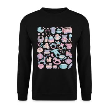 Baby - Unisex Sweatshirt - black - Front - Alina (178cm) & Michal (187cm)