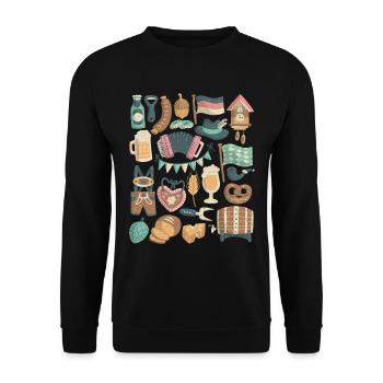 Festival de la bière en octobre - Munich, Bavière, Allemagne - Sweat-shirt Unisexe - noir - Devant - Alina (178cm) & Michal (187cm)