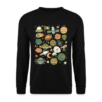 Astronomy, Space, Universe, Space, Planets - Unisex Sweatshirt - black - Front - Alina (178cm) & Michal (187cm)